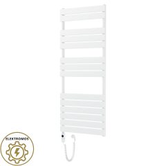   HD Demos White 1400x600 mm elektromos design törölközőszárító radiátor 600W-os fűtőpatronnal, fényes fehér