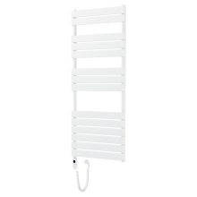 HD Demos White 1400x600 mm elektromos design törölközőszárító radiátor 600W-os fűtőpatronnal, fényes fehér