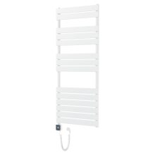 HD Demos White 1400x600 mm smart elektromos design törölközőszárító radiátor 600W-os wifi-s fűtőpatronnal, fényes fehér