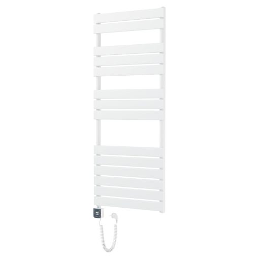 HD Demos White 1400x600 mm smart elektromos design törölközőszárító radiátor 600W-os wifi-s fűtőpatronnal, fényes fehér