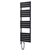 HD Demos Black 1600x500 mm elektromos design törölközőszárító radiátor 600W-os fűtőpatronnal, matt fekete