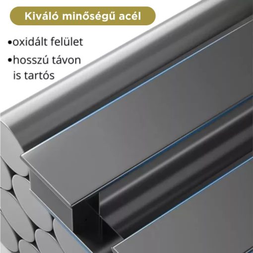 HD Demos Black 1600x500 mm smart elektromos design törölközőszárító radiátor 600W-os wifi-s fűtőpatronnal, matt fekete