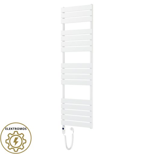 HD Demos White 1600x500 mm elektromos design törölközőszárító radiátor 600W-os fűtőpatronnal, fényes fehér