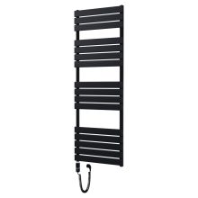 HD Demos Black 1600x600 mm elektromos design törölközőszárító radiátor 900W-os fűtőpatronnal, matt fekete