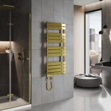 HD Demos Gold 1600x600 mm elektromos design törölközőszárító radiátor 900W-os fűtőpatronnal, fényes arany