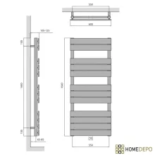 HD Demos Gold 1600x600 mm design törölközőszárító radiátor, arany