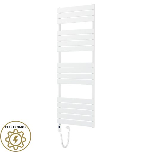 HD Demos White 1600x600 mm elektromos design törölközőszárító radiátor 900W-os fűtőpatronnal, fényes fehér