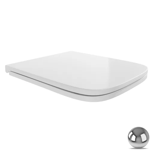 HD Slim "D" Glossy White WC tető fényes króm zsanérral
