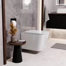 HD Slim "D" Glossy White WC tető fényes króm zsanérral