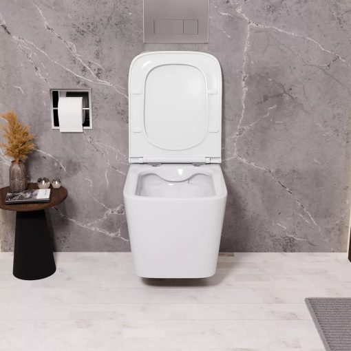HD Slim "D" Glossy White WC tető fényes króm zsanérral
