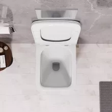 HD Slim "D" Glossy White WC tető fényes króm zsanérral