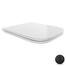 HD Slim "D" Glossy White WC tető matt fekete zsanérral