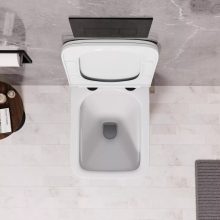 HD Slim "D" Glossy White WC tető matt fekete zsanérral