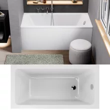 HD Line 140x70 cm hosszú egyenes akril kád lábbal és előlappal