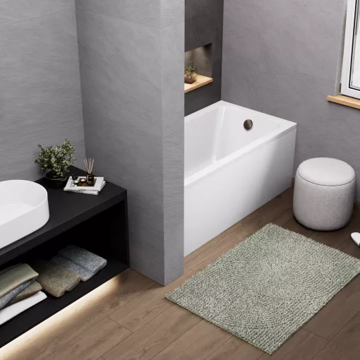 HD Line 140x70 cm hosszú egyenes akril kád lábbal és előlappal