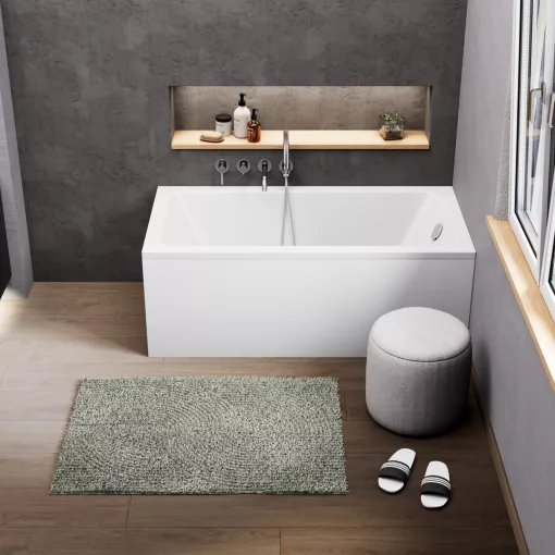 HD Line 140x70 cm hosszú egyenes akril kád lábbal, elő- és oldallappal