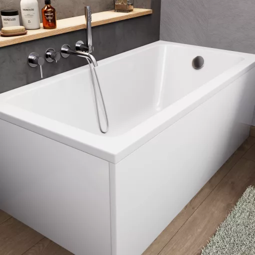 HD Line 140x70 cm hosszú egyenes akril kád lábbal, elő- és oldallappal