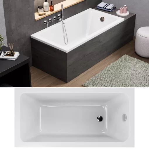 HD Line 140x70 cm hosszú egyenes akril kád lábbal