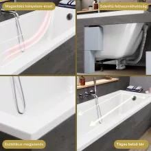 HD Line 140x70 cm hosszú egyenes akril kád lábbal