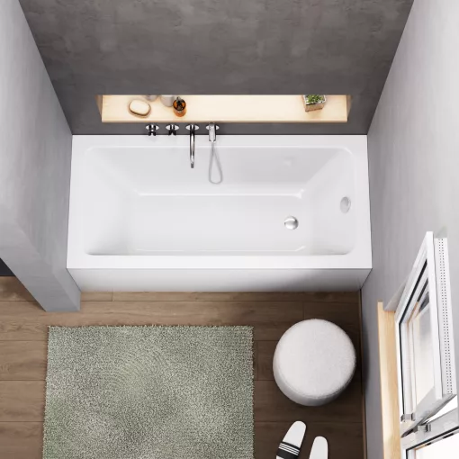 HD Line 150x70 cm hosszú egyenes akril kád lábbal és előlappal