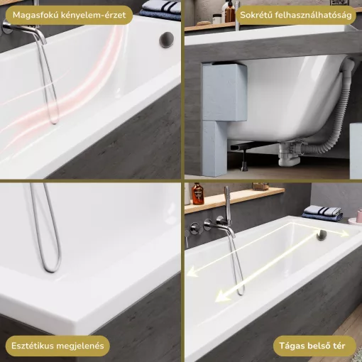 HD Line 150x70 cm hosszú egyenes akril kád