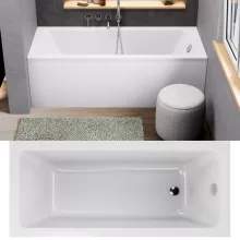 HD Line 160x70 cm hosszú egyenes akril kád lábbal és előlappal