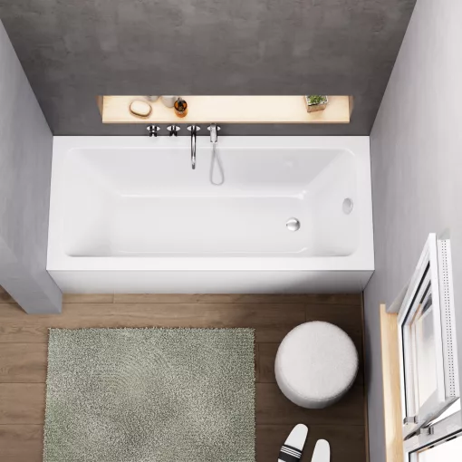 HD Line 160x70 cm hosszú egyenes akril kád lábbal és előlappal