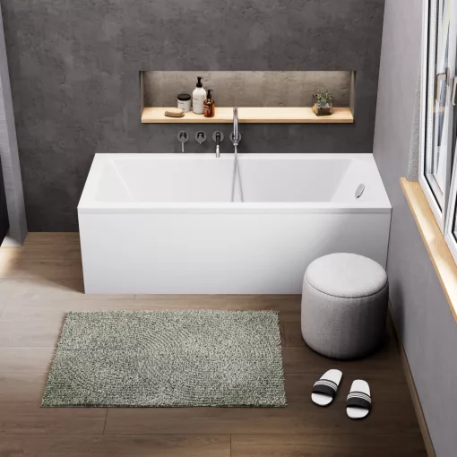 HD Line 160x70 cm hosszú egyenes akril kád lábbal, elő- és oldallappal