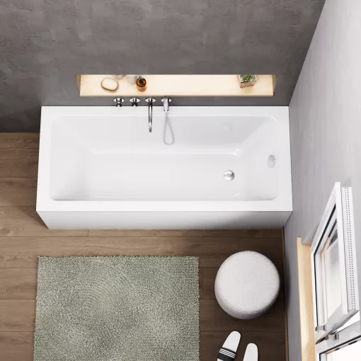 HD Line 160x70 cm hosszú egyenes akril kád lábbal, elő- és oldallappal