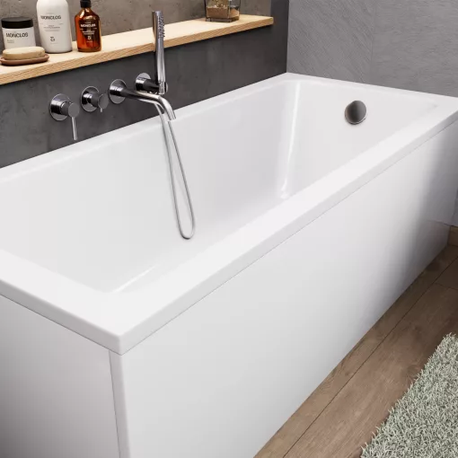 HD Line 160x70 cm hosszú egyenes akril kád lábbal, elő- és oldallappal