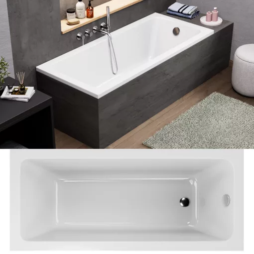 HD Line 160x70 cm hosszú egyenes akril kád lábbal