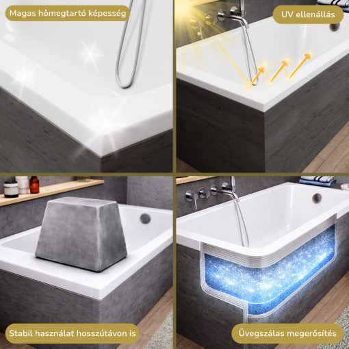 HD Line 170x70 cm hosszú egyenes akril kád lábbal