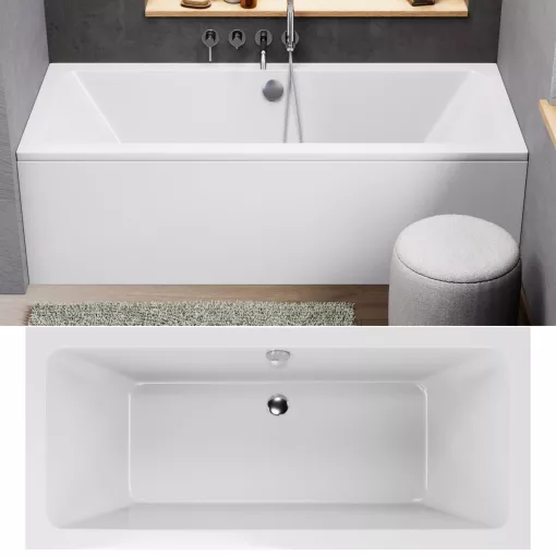 HD Harmony 170x75 cm hosszú egyenes akril kád lábbal és előlappal