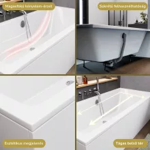 HD Harmony 170x75 cm hosszú egyenes akril kád lábbal és előlappal