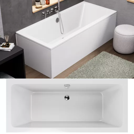 HD Harmony 170x75 cm hosszú egyenes akril kád lábbal, elő- és oldallappal