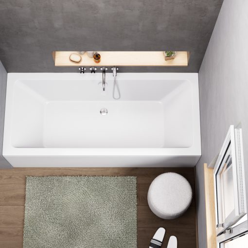 HD Harmony 180x80 cm hosszú egyenes akril kád lábbal és előlappal