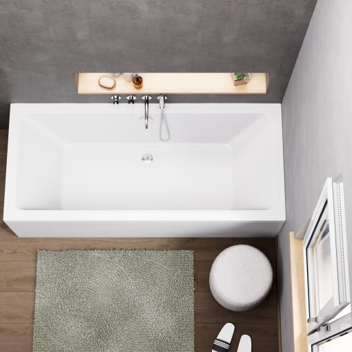 HD Harmony 180x80 cm hosszú egyenes akril kád lábbal, elő- és oldallappal