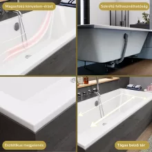 HD Harmony 180x80 cm hosszú egyenes akril kád lábbal