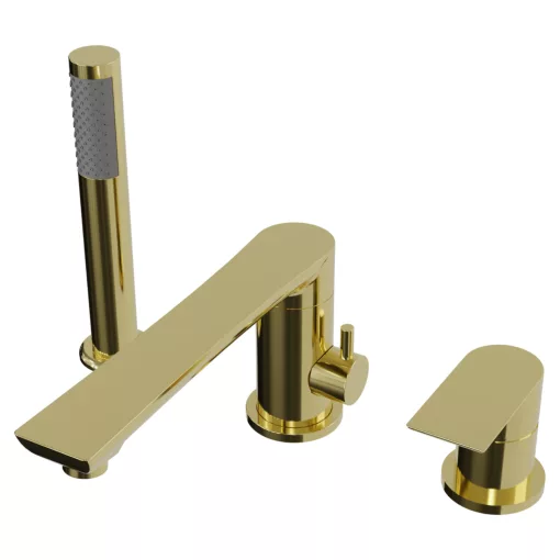 HD Econic Glossy Gold perembe építhető 3-lyukú kádtöltő csaptelep