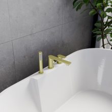 HD Econic Brushed Gold perembe építhető 3-lyukú kádtöltő csaptelep