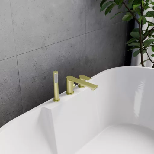 HD Econic Brushed Gold perembe építhető 3-lyukú kádtöltő csaptelep