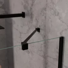 HD Felix "S" Black szögletes összecsukható nyílóajtós zuhanykabin 6 mm vastag vízlepergető biztonsági üveggel, fekete elemekkel, 195 cm magas