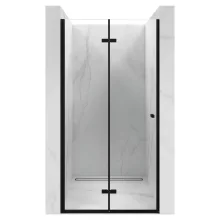 HD Felix Black 70/80/90/100/110 cm széles összecsukható zuhanyajtó 6 mm vastag vízlepergető biztonsági üveggel, fekete elemekkel, 195 cm magas