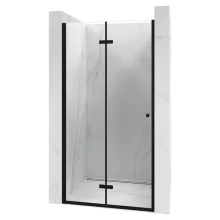 HD Felix Black 70/80/90/100/110 cm széles összecsukható zuhanyajtó 6 mm vastag vízlepergető biztonsági üveggel, fekete elemekkel, 195 cm magas