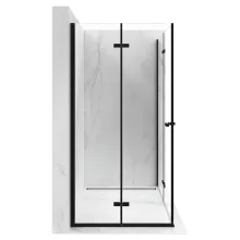 HD Felix Duo Black szögletes összecsukható nyílóajtós zuhanykabin 6 mm vastag vízlepergető biztonsági üveggel, fekete elemekkel, 195 cm magas