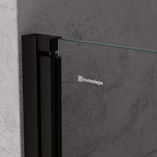 HD Felix Duo Black szögletes összecsukható nyílóajtós zuhanykabin 6 mm vastag vízlepergető biztonsági üveggel, fekete elemekkel, 195 cm magas