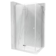 HD Felix "L" 100x70 aszimmetrikus szögletes összecsukható nyílóajtós zuhanykabin 6 mm vastag vízlepergető biztonsági üveggel, krómozott elemekkel, 195 cm magas