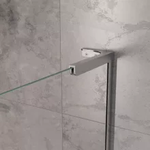 HD Felix "L" 100x70 aszimmetrikus szögletes összecsukható nyílóajtós zuhanykabin 6 mm vastag vízlepergető biztonsági üveggel, krómozott elemekkel, 195 cm magas