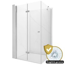HD Felix "S" szögletes összecsukható nyílóajtós zuhanykabin 6 mm vastag vízlepergető biztonsági üveggel, krómozott elemekkel, 195 cm magas