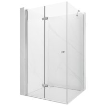 HD Felix "S" szögletes összecsukható nyílóajtós zuhanykabin 6 mm vastag vízlepergető biztonsági üveggel, krómozott elemekkel, 195 cm magas